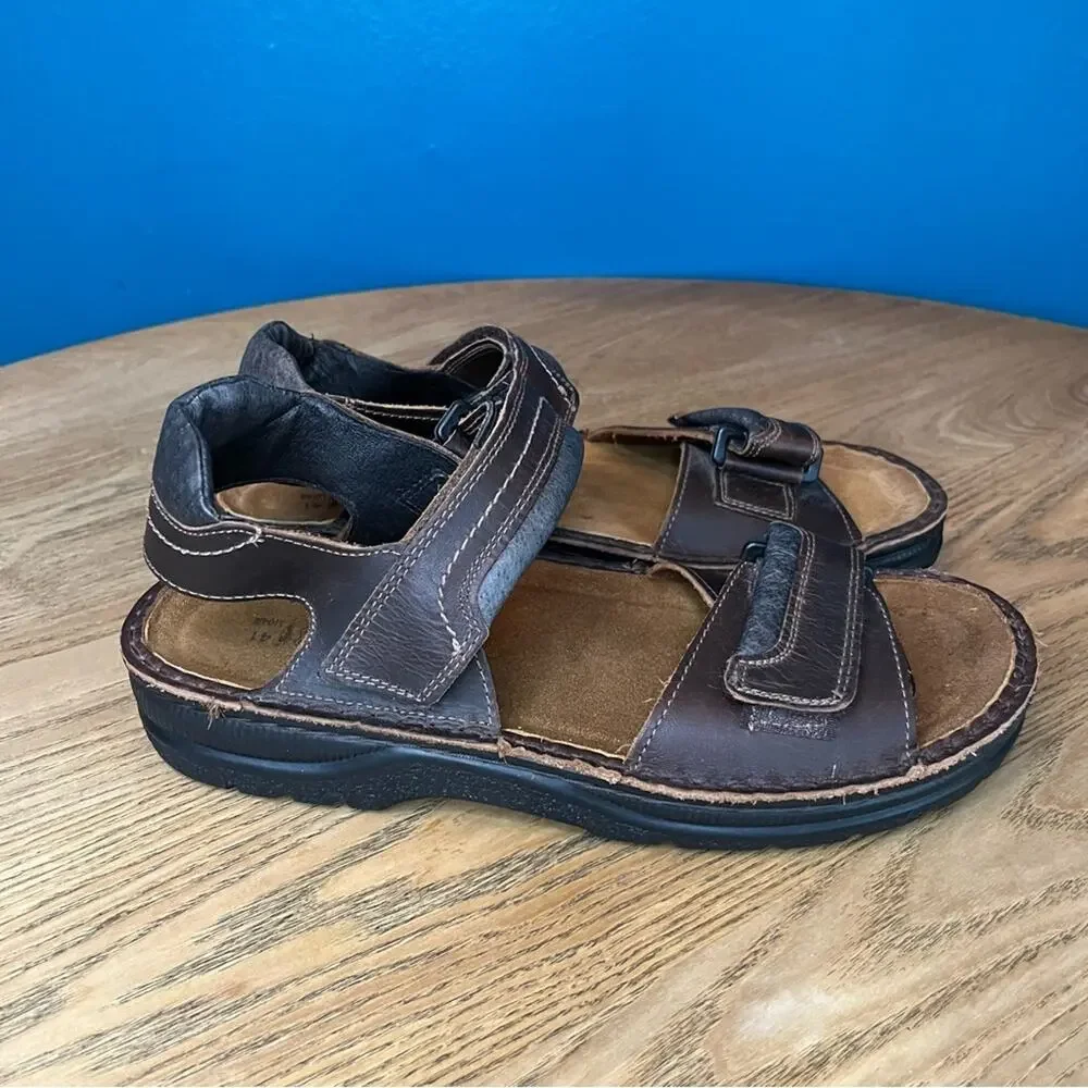 NAOT Leather Strappy Comfort Sandals Support Shoes Brown Men’s 8 Women’s 10